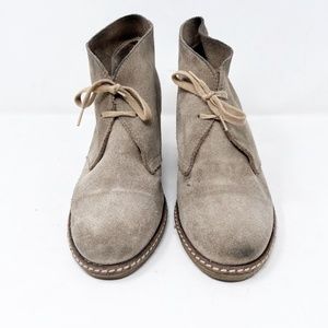 J.Crew Women's Size 8 Suede Booties Boots Ankle Beige Tan Leather Italy